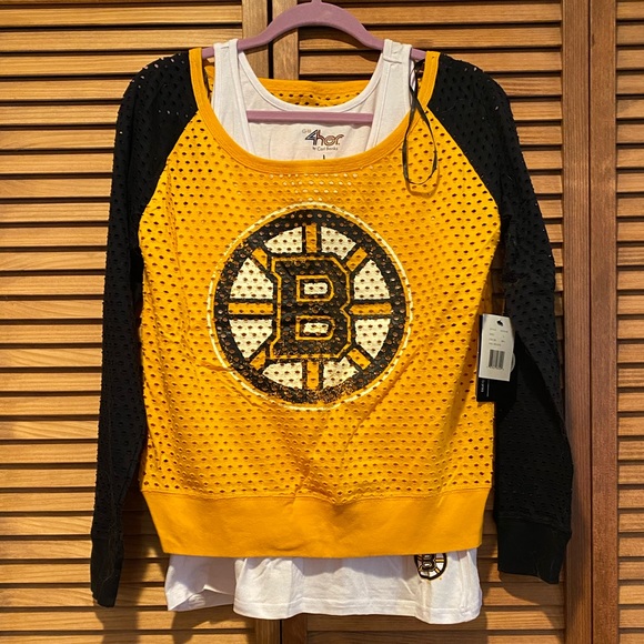 Boston Bruins long sleeve layered top